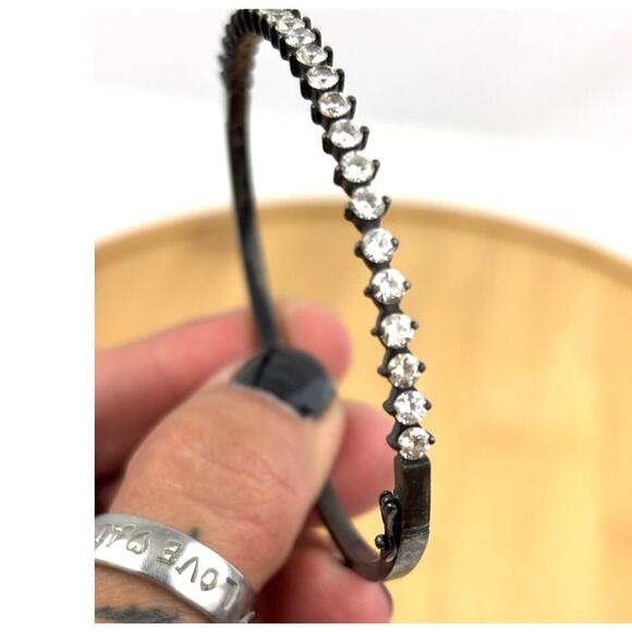 VTG 925 Sterling Silver Hinged Cuff Bracelet 11 grams - Picture 7 of 16